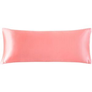 Satin Body Pillowcases with Zipper Closure 20"x48" Light Coral